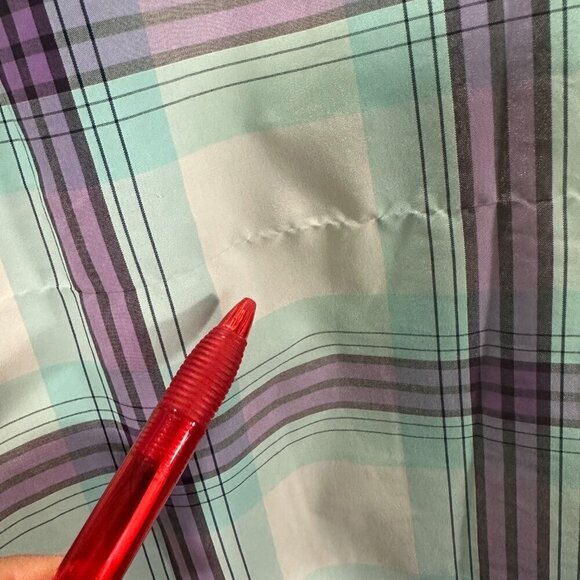 Patagonia Shirt Womens Small Plaid Purple Blue Long Sleeve Button Up Pockets - Picture 9 of 10